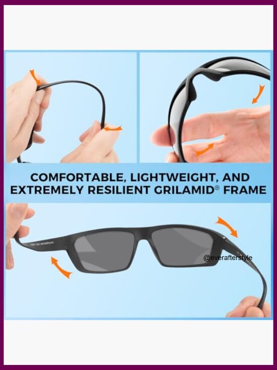 Polarized Sport Sunglasses with Oleophobic Coating for Driving Fishing